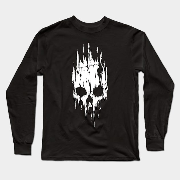 Melt Skull Long Sleeve T-Shirt by Greynvi